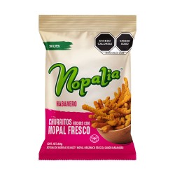 CAJA - Churritos de Nopal Nopalia Habanero 80 g - Caja 24 Piezas