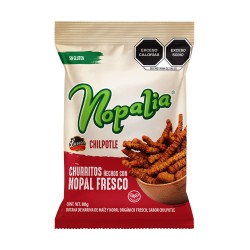 CAJA - Churritos de Nopal Nopalia Chipotle 80 g - Caja 24 Piezas